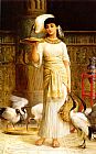 Edwin Longsden Long Wall Art - Ale the Attendant of the Sacred Ibis in the Temple of Isis